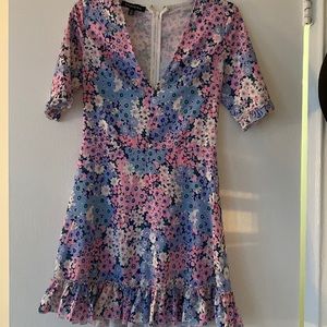 Pink and blue floral dress